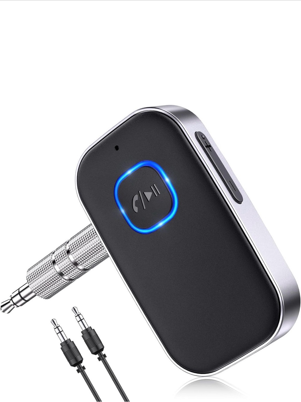 Portable Bluetooth Audio Receiver Adapter - Black & Silver